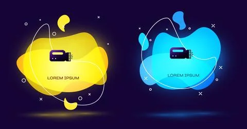 Black Flashlight for diver icon isolated on black background. Diving underwater イラスト素材