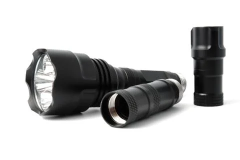 Black flashlight Stock Photos