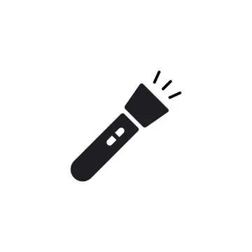 Black Flashlight vector icon Stock Illustration
