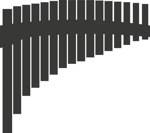 Black flat silhouette of a flute. A vector image. Stock Illustration