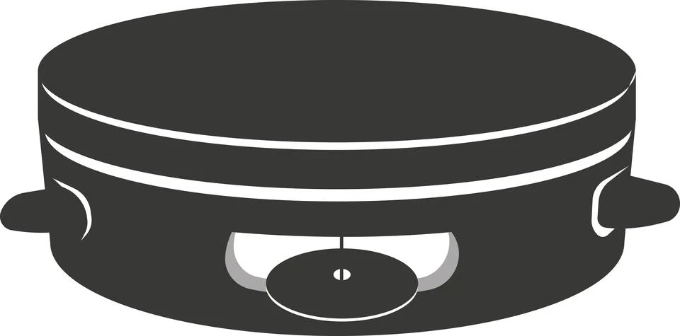 Black flat silhouette of a tambourine. A vector image. Stock Illustration