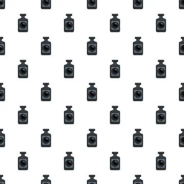 Black flat vector cameras forming seamless pattern イラスト素材