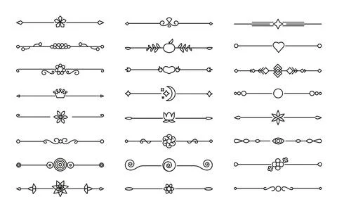 Black flat vector divider border on isolated white Illustrazione stock