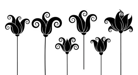 Black fleur de lis decorative elements Illustrazione stock