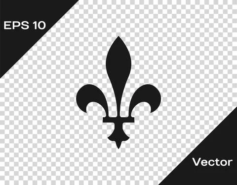 Black Fleur De Lys icon isolated on transparent background. Vector  Illustration #154153116