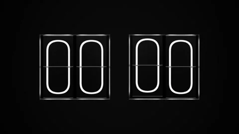Black Flip Clock Timer Stock Footage 301977651