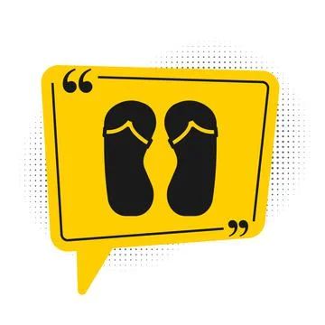 Black Flip flops icon isolated on white background. Beach slippers sign. Yellow Stock Illustration