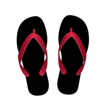 Black flip flops Stock Illustration