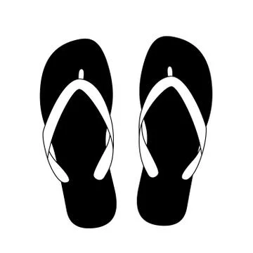 Black flip flops Stock Illustration
