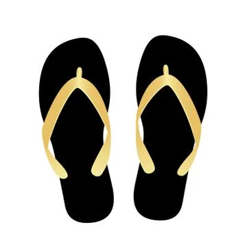 Black flip flops Stock Illustration