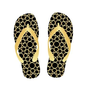 Black flip flops Stock Illustration