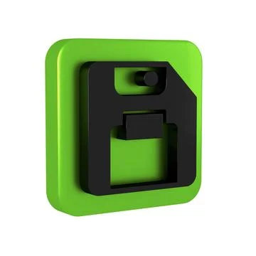 Black Floppy disk for computer data storage icon isolated on transparent ba.. Stock Illustration