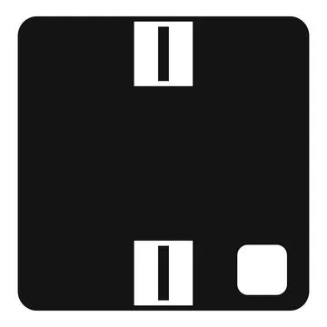 Black floppy disk icon representing saving data Stock Illustration
