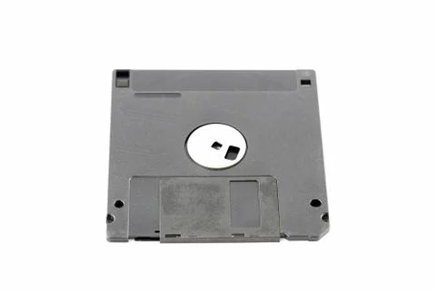 Black floppy disk isolated. Foto stock