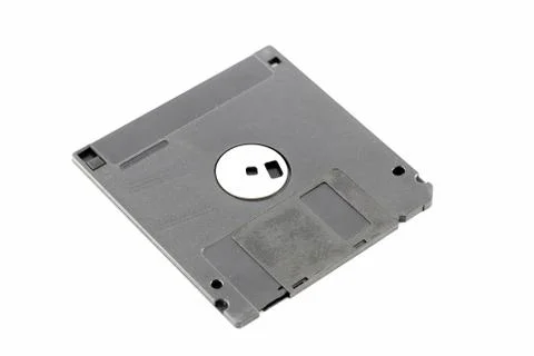 Black floppy disk isolated. Foto stock