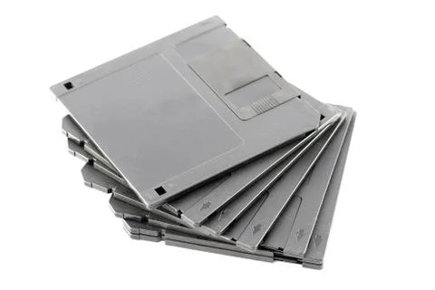 Black floppy disk isolated. Foto stock