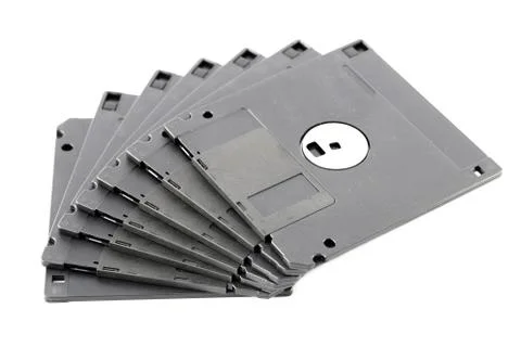 Black floppy disk isolated. Stock Photos