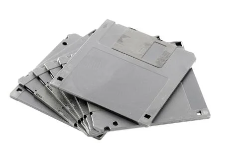 Black floppy disk isolated. Foto stock