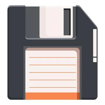 Black floppy disk for storing information from personal computer Stock Illustration