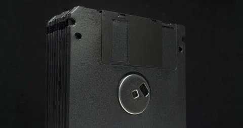 Black floppy diskettes. Floppy disk, diskette, or floppy diskette Stock Footage 333574816