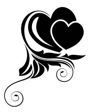 Black floral design element Stock Illustration