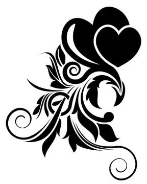 Black floral design element Stock Illustration