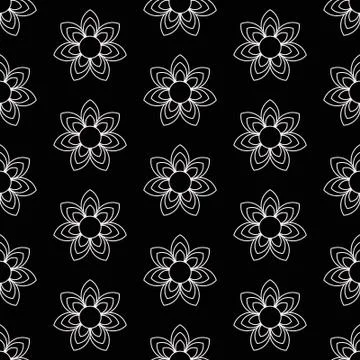 Black floral pattern Stock Illustration