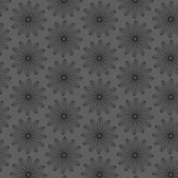 Black Floral Pattern Stock Illustration