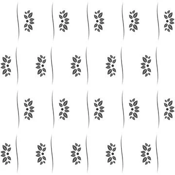 Black floral seamless pattern with leaves Stockillustratie