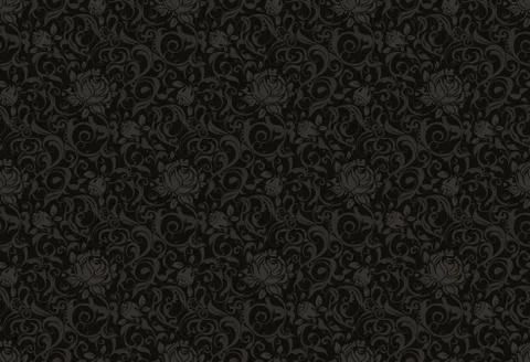 Black floral seamless pattern vector Stock Illustration