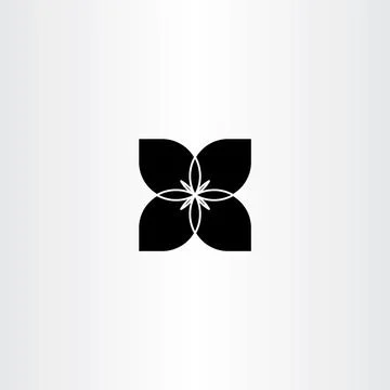 Black flower bow tie vector icon symbol Stock-Illustration