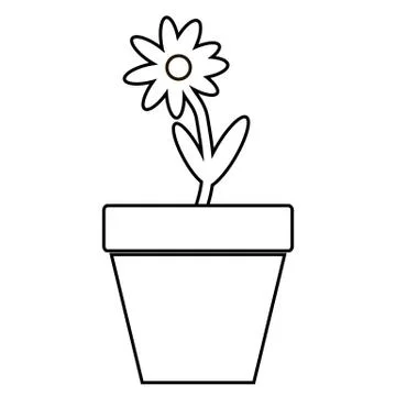 Black flower icon. Illustrazione stock