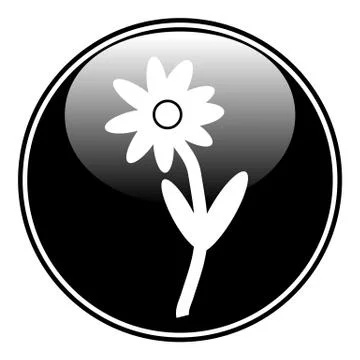Black flower icon. Stock Illustration