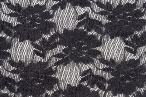 Black Flower Lace Pattern Background Close Up View Stock Photos