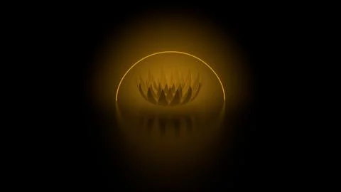 Black flower with orange light Stock Illustration