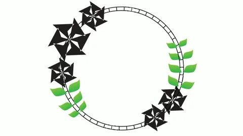 Black flower round frame animation Stock Footage 242653093