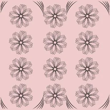 Black flower seamless pattern Stock Illustration