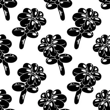 Black flowers balloons. Seamless pattern for fabric, wrapping paper, textile Stock Illustration