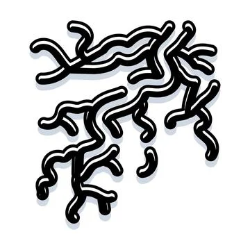 Black flowing lines forming abstract organic network pattern Stock Illustration