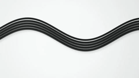 Black flowing wave lines moving seamless loop motion background Stock Footage 347972891