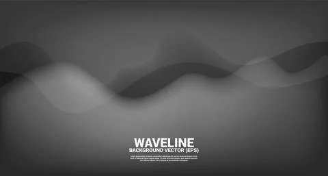 Black fluid curve shape background. Concept design for flowing futuristic and Stock Illustration