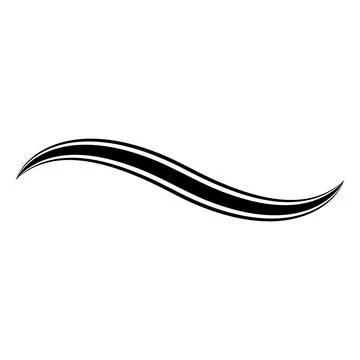 Black fluid wave motion lines water flow curve symbol Stock Illustration
