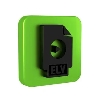 Black FLV file document video file format. Download flv button icon isolate.. Stock Illustration
