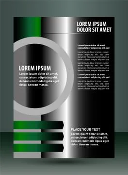 Black flyer Leaflet template design Stock Illustration