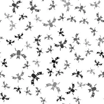 Black Flying bat icon isolated seamless pattern on white background. Happy Ha 스톡 일러스트