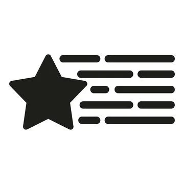 Black flying star with speed lines icon Stock Illustration