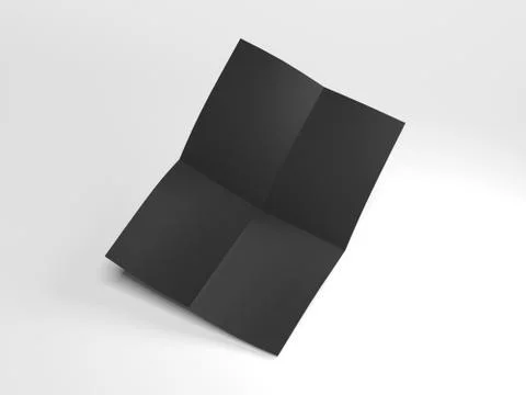 Black folded sheet. 3d rendering Stock Photos