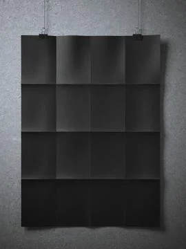 Black folded  sheet of paper 库存插图