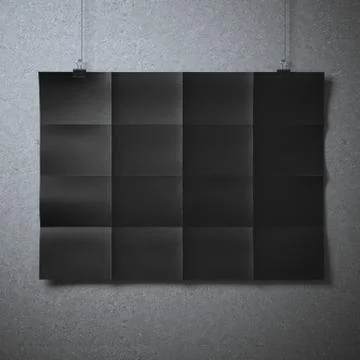 Black folded  sheet of paper 스톡 일러스트