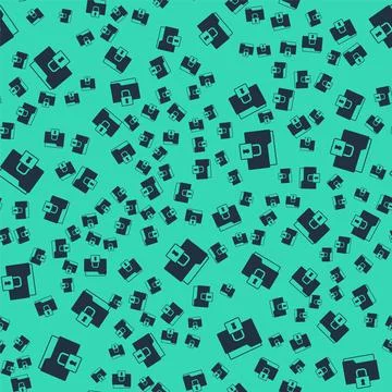 Black Folder and lock icon isolated seamless pattern on green background. Closed 스톡 일러스트